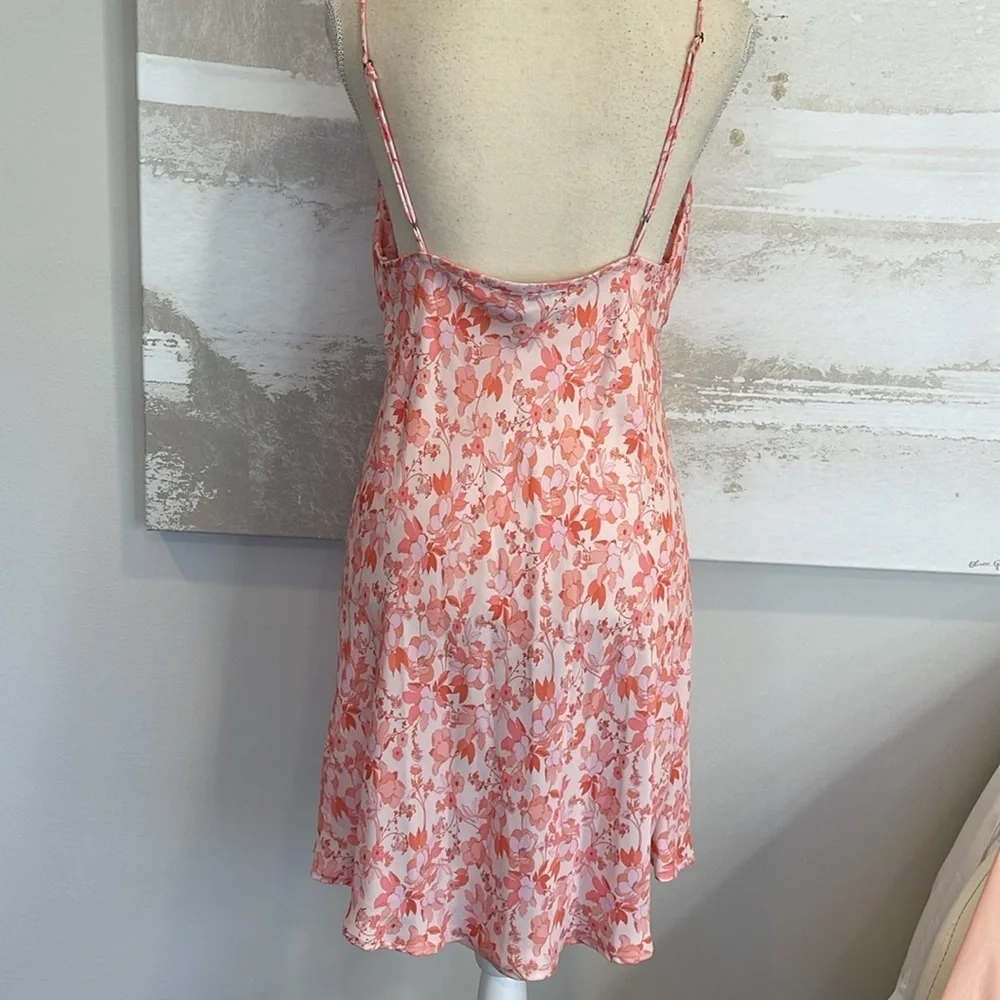 Orange Creamsicle Floral Spaghetti Strap dress